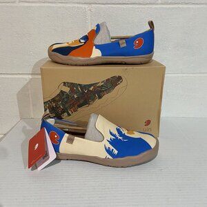 UIN Women's Slip on‎ Art Painted Loafer 9.5 Summer Wanderment W0105095 NIB